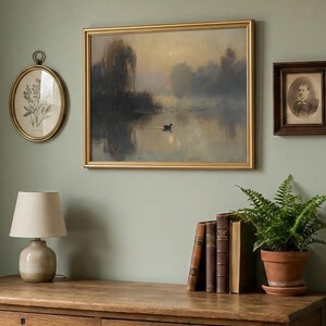Serene Misty Lake | Countryside Printable Art, Tranquil Landscape Download, Cottagecore Wall Decor image 17