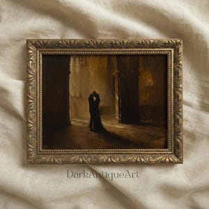 Gothic Cathedral Couple Print | Dark Academia Wedding Art (Digital Download)