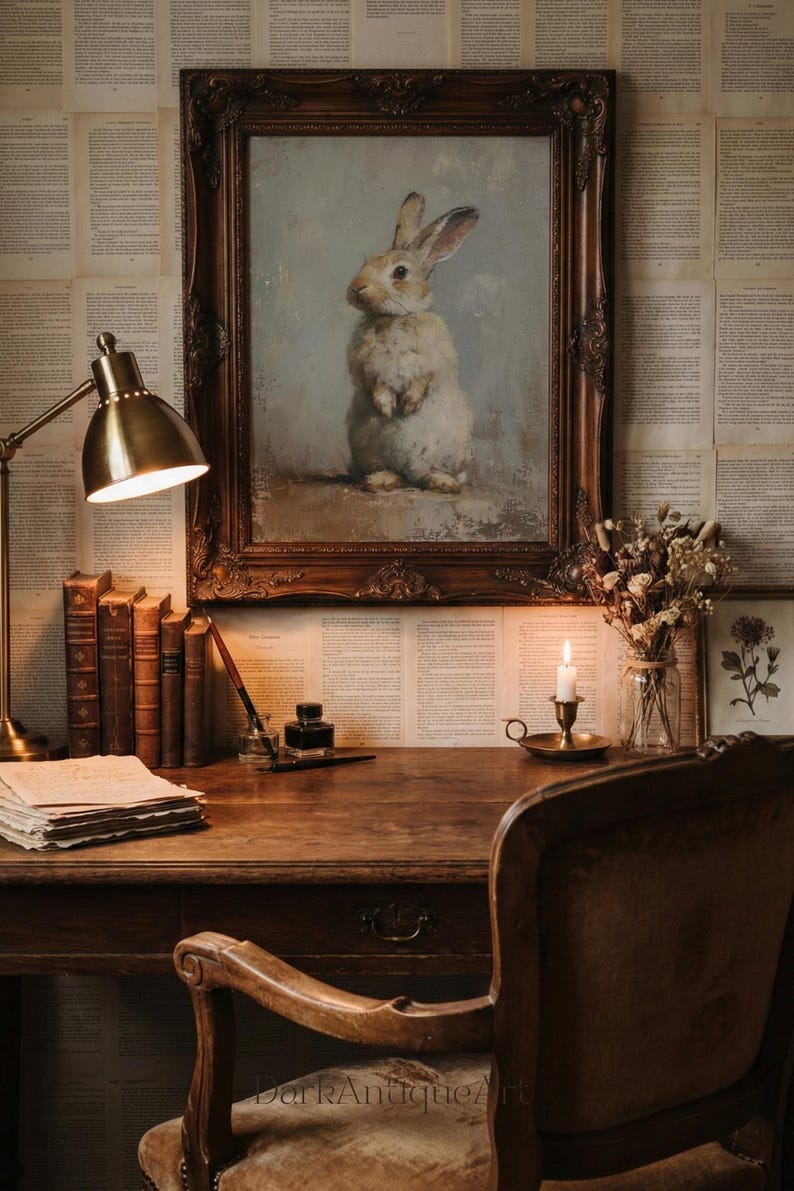 Vintage Bunny Painting | Victorian Cottagecore Nursery Art (Digital Download) image 12