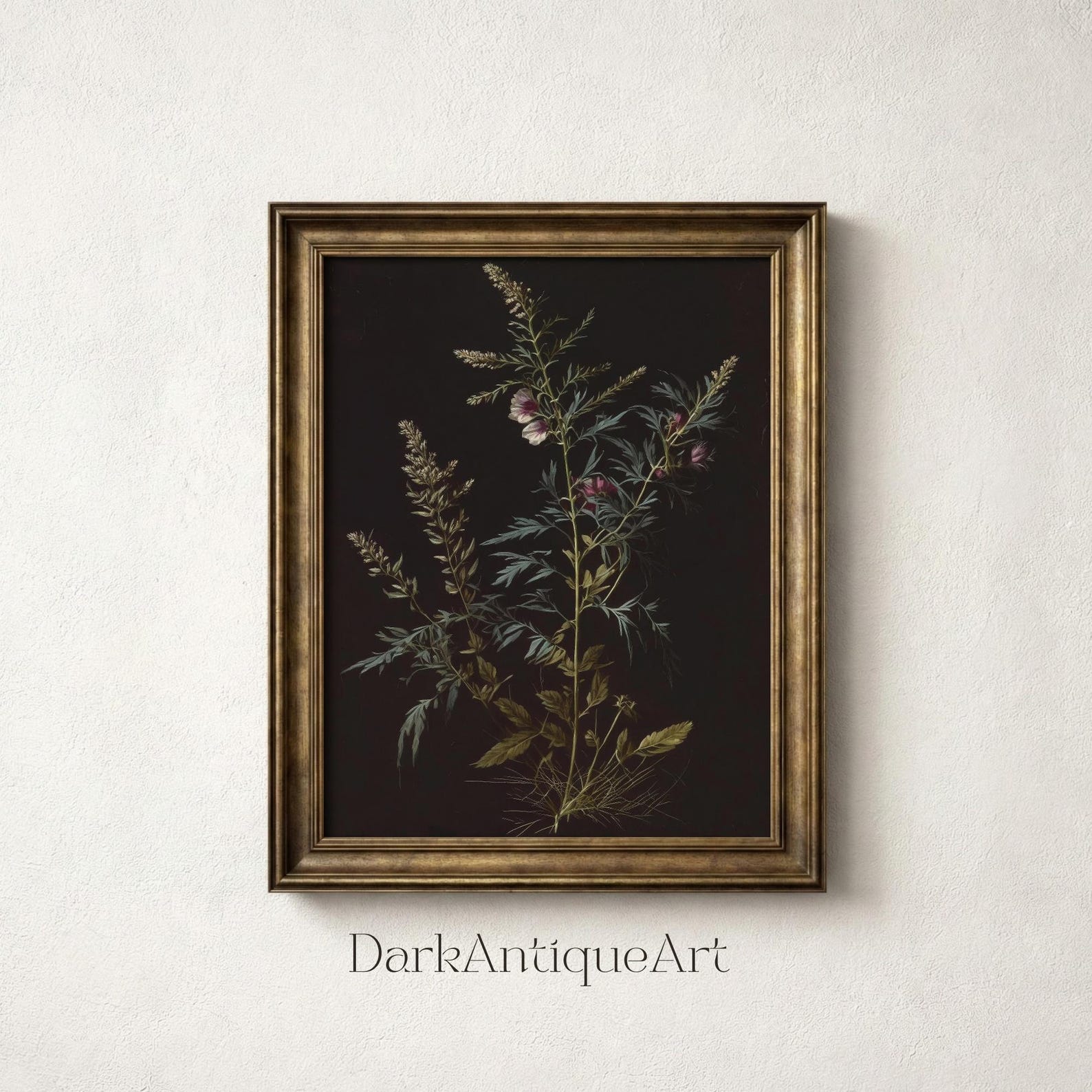 Moody Floral Print Set: Dark Botanical Gallery Wall Art (digital ...