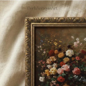 Victorian Floral Print: Dark Academia Antique Flower Art (Digital Download) image 3