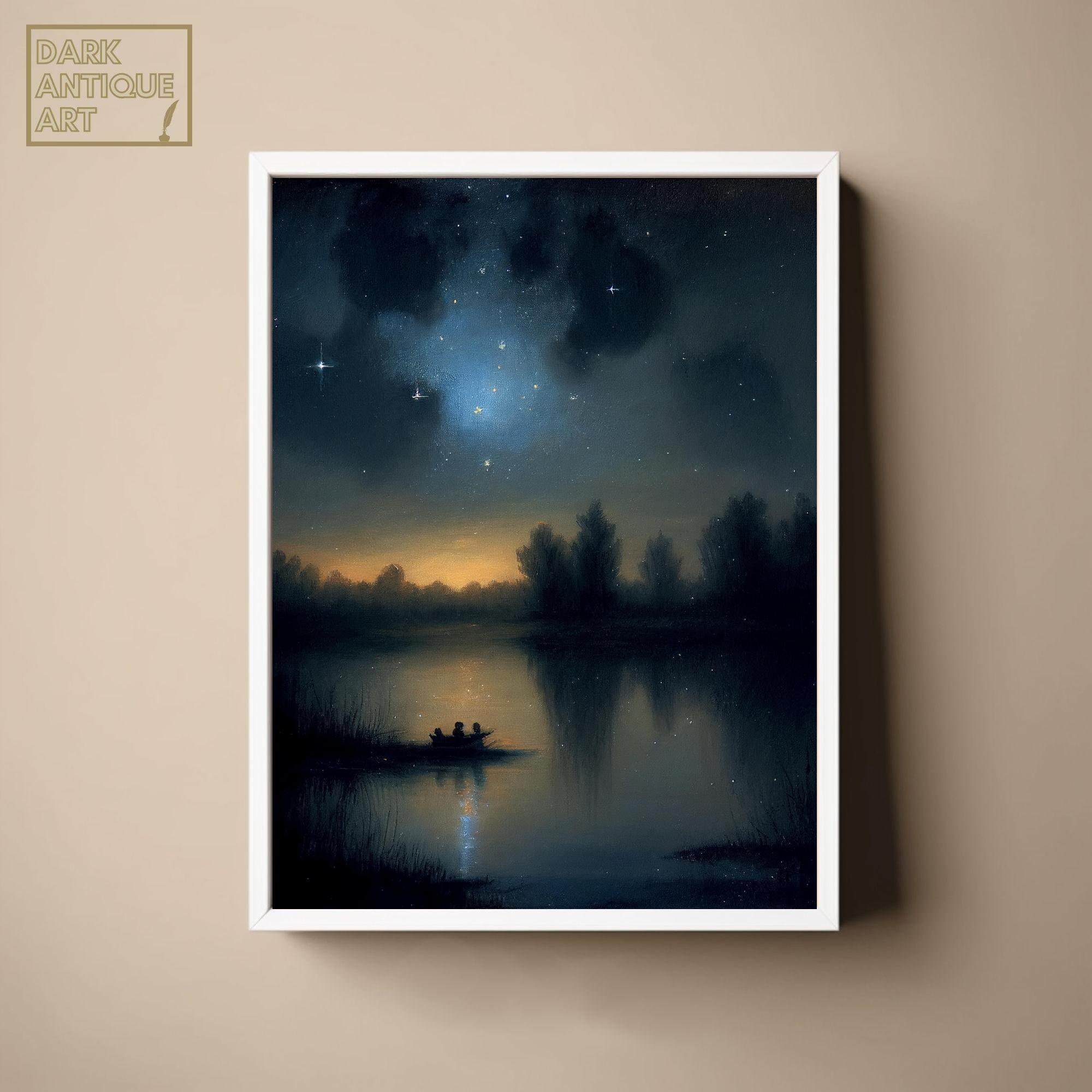 Vintage Star Gazing Landscape Printable Art Download - Etsy