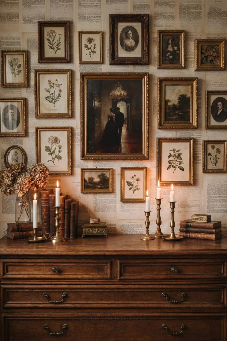 Dark Academia Couple Art Print: Elegant Ballroom Decor (Digital Download) image 15
