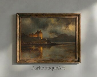 Gothic Castle Print: Dark Academia Moors Landscape (Digital Download)