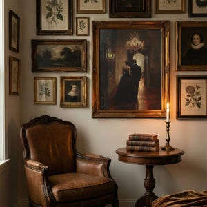 Dark Academia Couple Art Print: Elegant Ballroom Decor (Digital Download) image 18