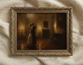 Victorian Couple Ballroom Dance Art Print: Romantic Vintage Painting (Digital Download)