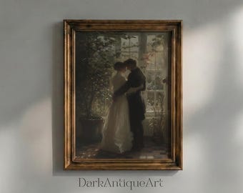 Dark Academia Couple Art Print | Victorian Romance (Digital Download)