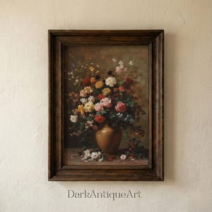Victorian Floral Print: Dark Academia Antique Flower Art (Digital Download) image 5