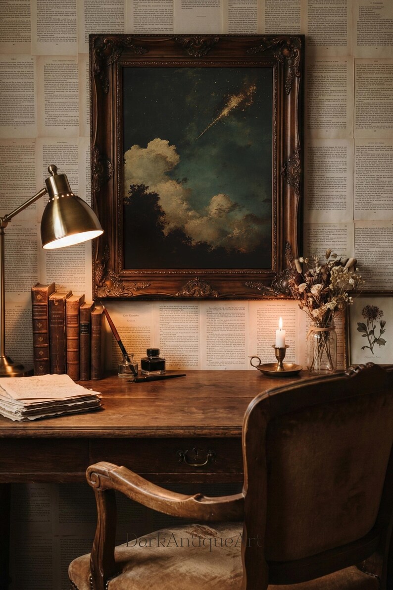 Celestial Night Sky Art Print: Dark Academia Decor (Digital Download) image 12