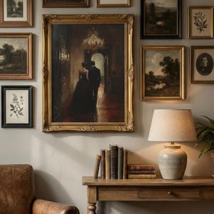 Dark Academia Couple Art Print: Elegant Ballroom Decor (Digital Download) image 16
