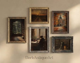 Autumn Library Gallery Wall Set | Reading Room & Manor Prints