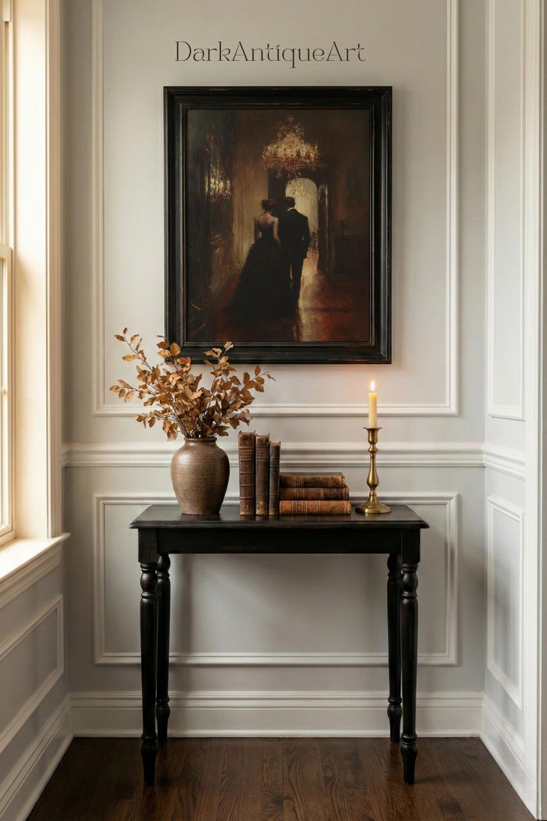 Dark Academia Couple Art Print: Elegant Ballroom Decor (Digital Download) image 13