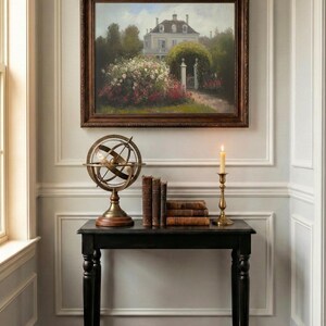 Victorian House Oil Painting: Vintage Rose Garden Art (Digital Download) image 12