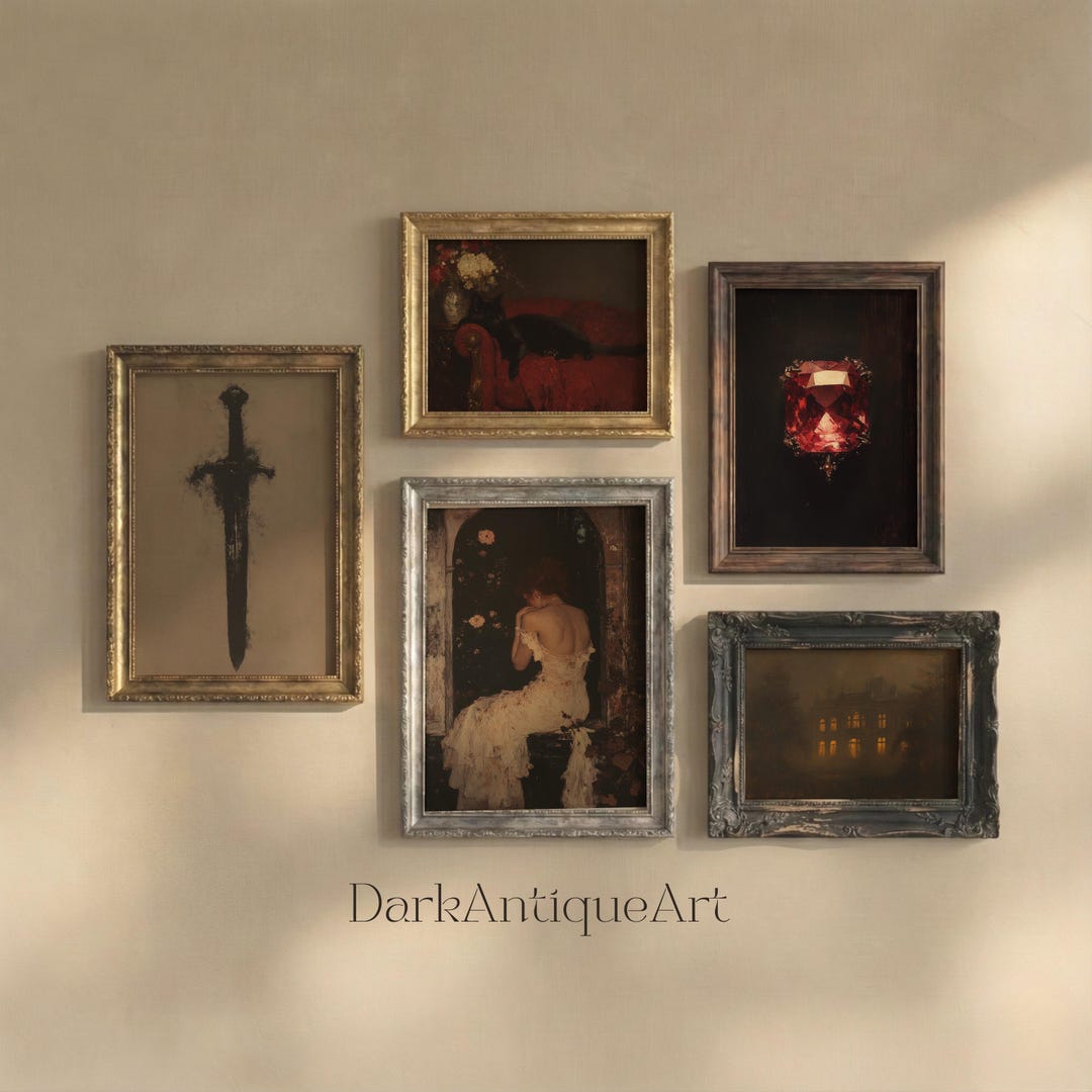 Gothic Wall Art Set: Dark Academia Antique Prints (digital Download) - Etsy