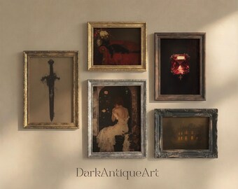 Gothic Wall Art Set: Dark Academia Antique Prints (Digital Download)