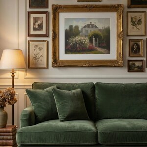 Victorian House Oil Painting: Vintage Rose Garden Art (Digital Download) image 18