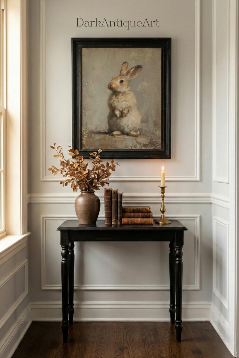 Vintage Bunny Painting | Victorian Cottagecore Nursery Art (Digital Download) image 13