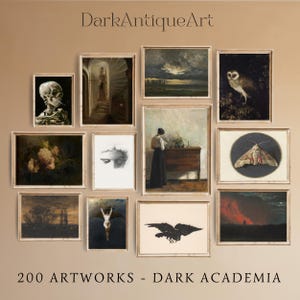Dark Academia Wall Decor Mega Bundle Of 200 Prints Cottagecore Prints Moody Dark Gallery Set Vintage Wall Decor Digital Download Printables