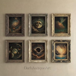 Celestial Wall Art Prints: Witchy Dark Academia Decor (Digital Download)