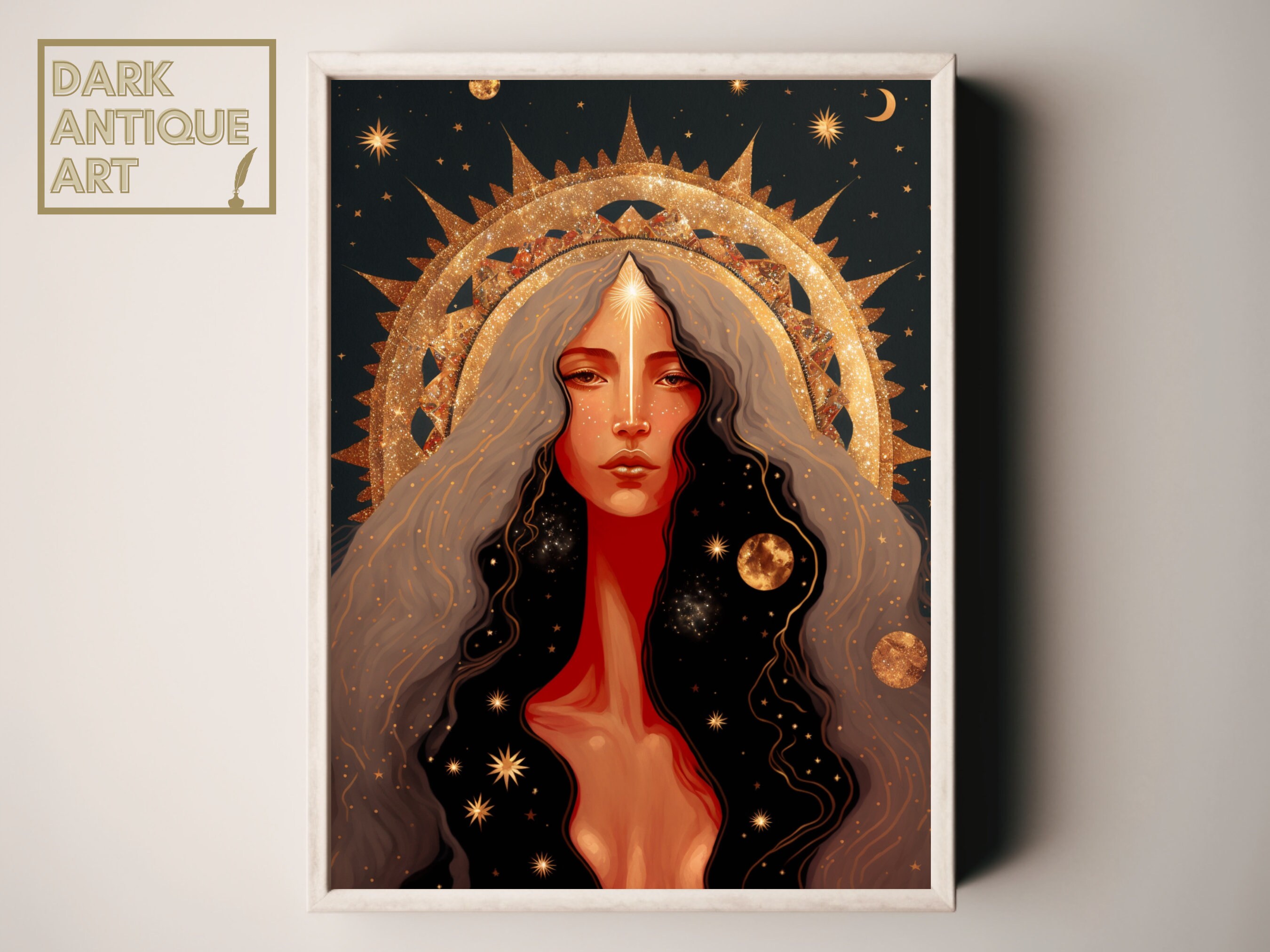Celestial Goddesses Digital Print Witch Decor Celestial - Etsy