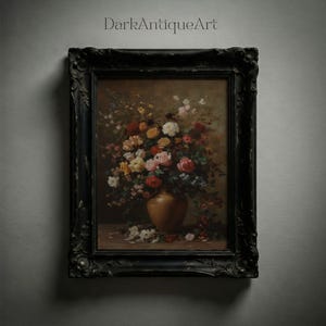 Victorian Floral Print: Dark Academia Antique Flower Art (Digital Download) image 8