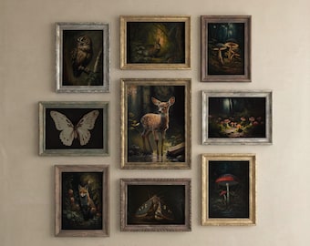 Cottagecore Woodland Print Set: Fawn, Fox, Owl Gallery Wall (Digital Download)