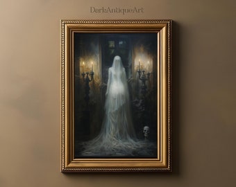 Spooky Horror Ghost Wall Art, Haunted Mansion, Gothic Home Decor, Horror Art, Ghost Art, Haunted House, Creepy, Macabre Art, Gothic Wall Art