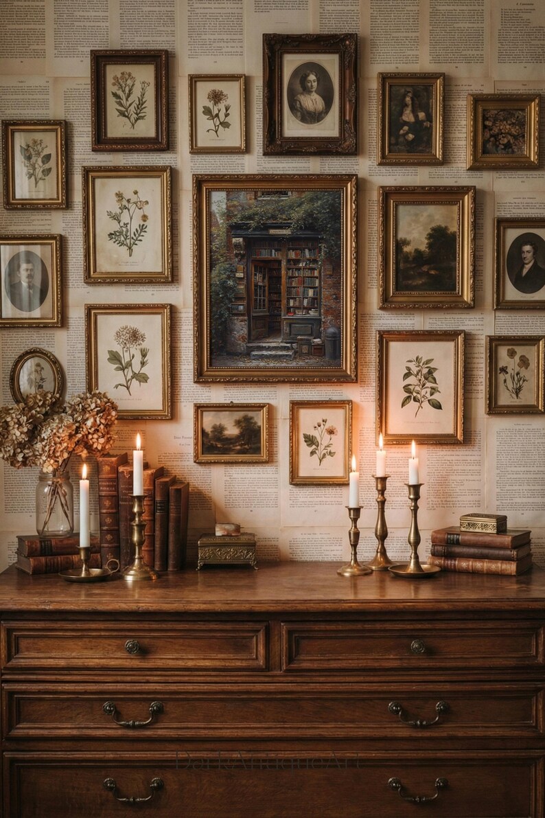 Dark Academia Library Painting: Moody Vintage Wall Art (Digital Download) image 15