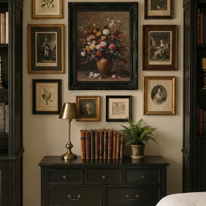 Victorian Floral Print: Dark Academia Antique Flower Art (Digital Download) image 9