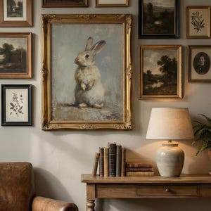 Vintage Bunny Painting | Victorian Cottagecore Nursery Art (Digital Download) image 16