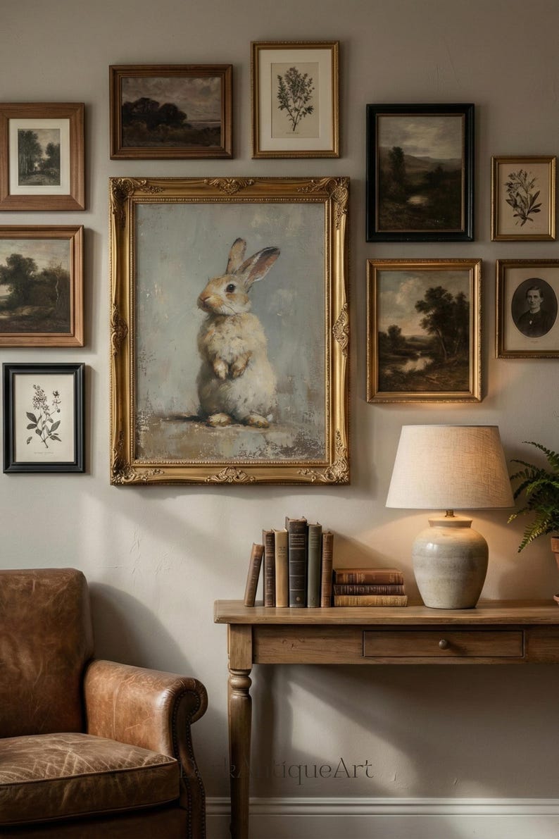 Vintage Bunny Painting | Victorian Cottagecore Nursery Art (Digital Download) image 16