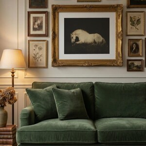 Ethereal White Horse Art Print | Dark Academia Wall Decor (Digital Download) image 18