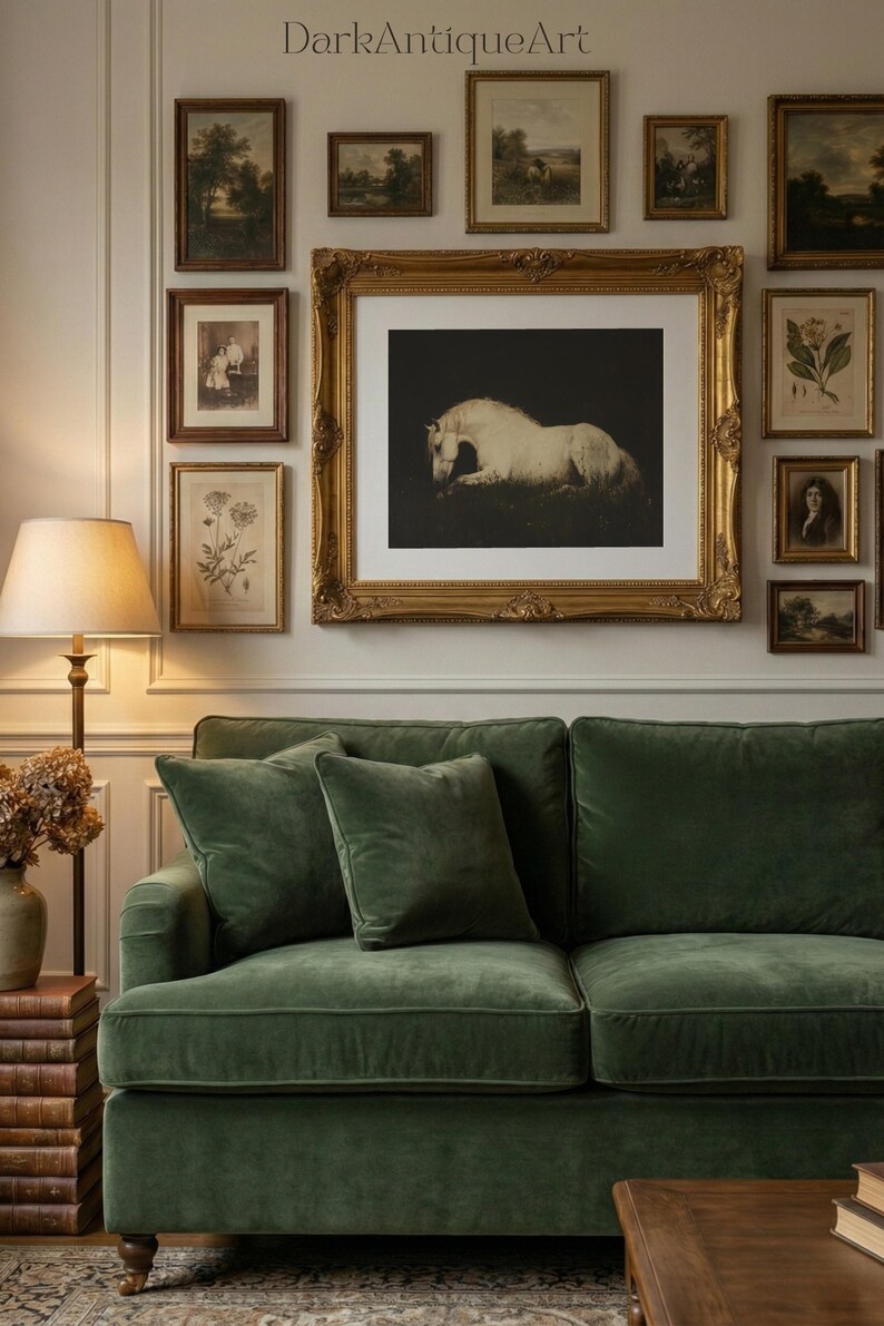 Ethereal White Horse Art Print | Dark Academia Wall Decor (Digital Download) image 18