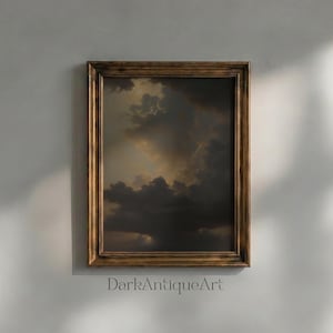 Moody Cloudscape Art Print: Vintage Ethereal Sky (Digital Download)