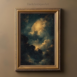 Ethereal Night | Celestial Art Print, Dreamy Starry Sky, Dark Academia Aesthetic Wall Decor, Digital Download