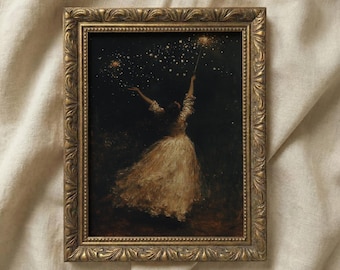 Dark Academia Starry Night Art Print: Mythical Fantasy Decor (Digital Download)