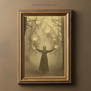 Antique Witch | Gothic Aesthetic Wall Art | Vintage Gothic Home Decor | Dark Academia Aesthetic | Occult Goth Witchcraft | Horror Wall Art