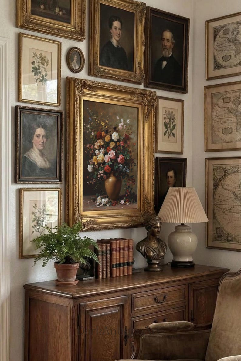 Victorian Floral Print: Dark Academia Antique Flower Art (Digital Download) image 17