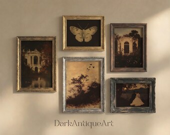 Dark Academia Wall Art Set | Moody Antique Prints (Digital Download)