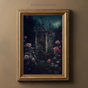 Still Life Victorian Rose Garden Oil Painting | Vintage Painting | Baroque Painting | Classic Home Decor | Cottagecore | Dark Academia