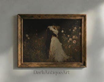 Victorian Lovers Print: Dark Academia Gothic Art (Digital Download)