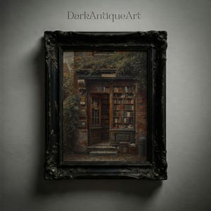 Dark Academia Library Painting: Moody Vintage Wall Art (Digital Download) image 8