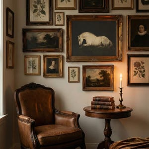 Ethereal White Horse Art Print | Dark Academia Wall Decor (Digital Download) image 11