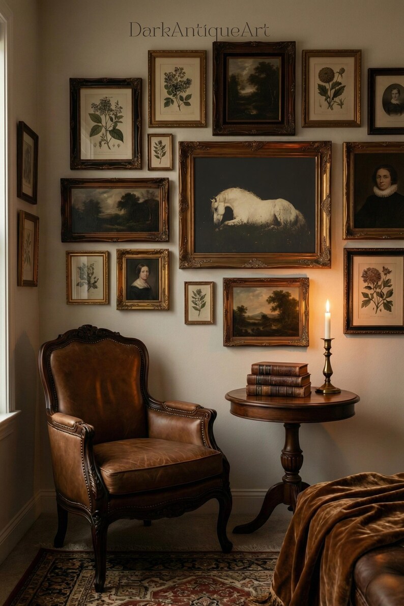 Ethereal White Horse Art Print | Dark Academia Wall Decor (Digital Download) image 11