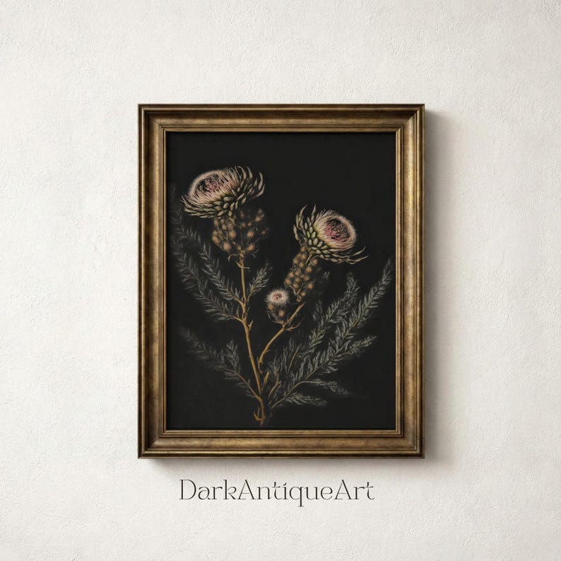 Moody Floral Print Set: Dark Botanical Gallery Wall Art (digital ...