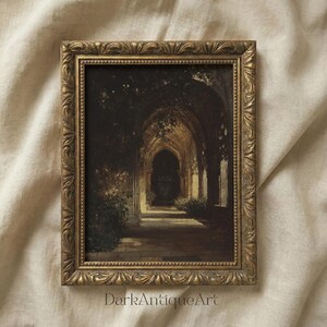 Gothic Corridor Art Print: Dark Academia Home Decor (digitale download)
