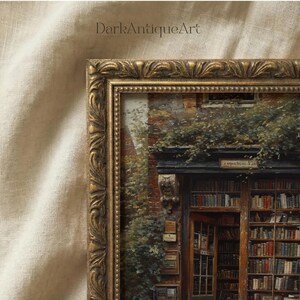 Dark Academia Library Painting: Moody Vintage Wall Art (Digital Download) image 2