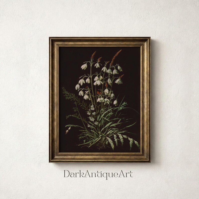 Moody Floral Print Set: Dark Botanical Gallery Wall Art (digital ...