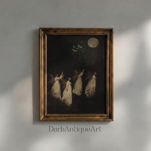 Moonlit Fairy Art Print: Dark Academia Gothic Decor (Digital Download)