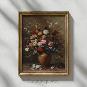 Victorian Floral Print: Dark Academia Antique Flower Art (Digital Download) image 6